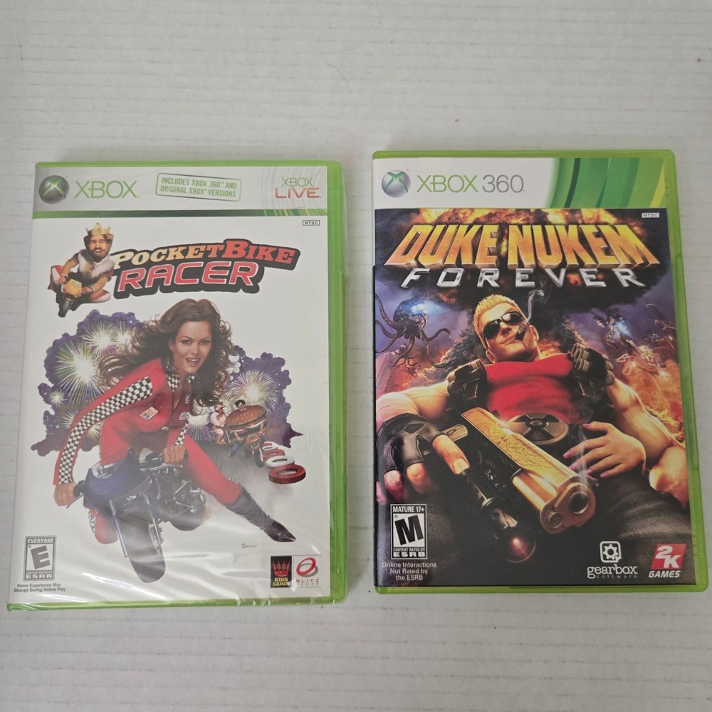 Duke Nukem Forever Xbox 360 PocketBike Racer Lot Sealed Brand New Video Games
